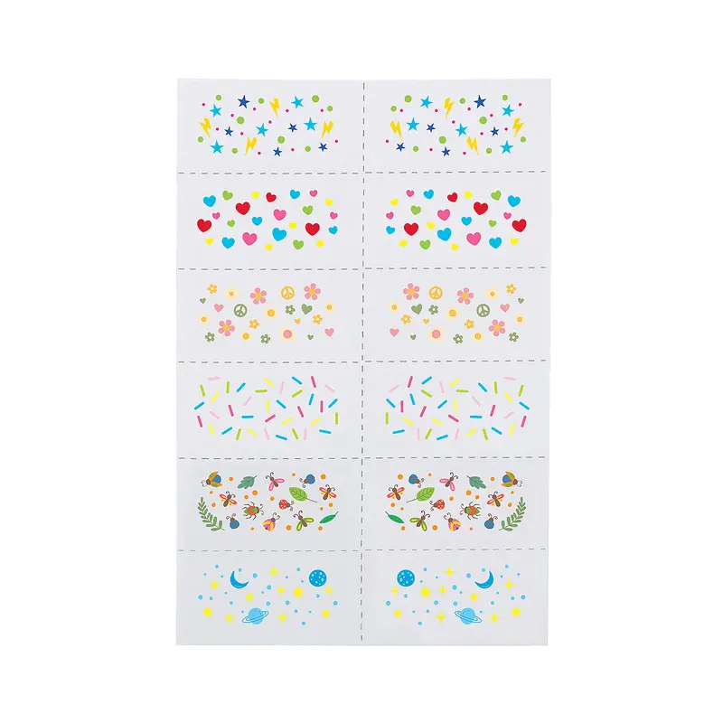 2" x 1" Bulk 72 Pc. Freckle Style Fun Shapes Temporary Tattoos