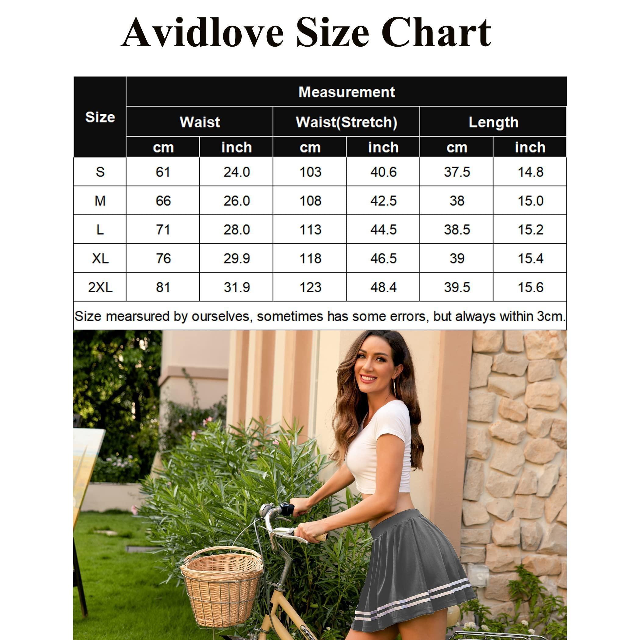 Avidlove Womens Pleated Skirt School Uniform Skirt Mini Skirt Pleated Cheer Skirt