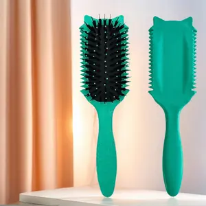 Adorable Cat-Ear Design Styling Comb: Flexible Bristles Reduce Frizz & Define Curls Effortlessly - Essential Hair Tool for All Ages! Vented Brush Defining Gear