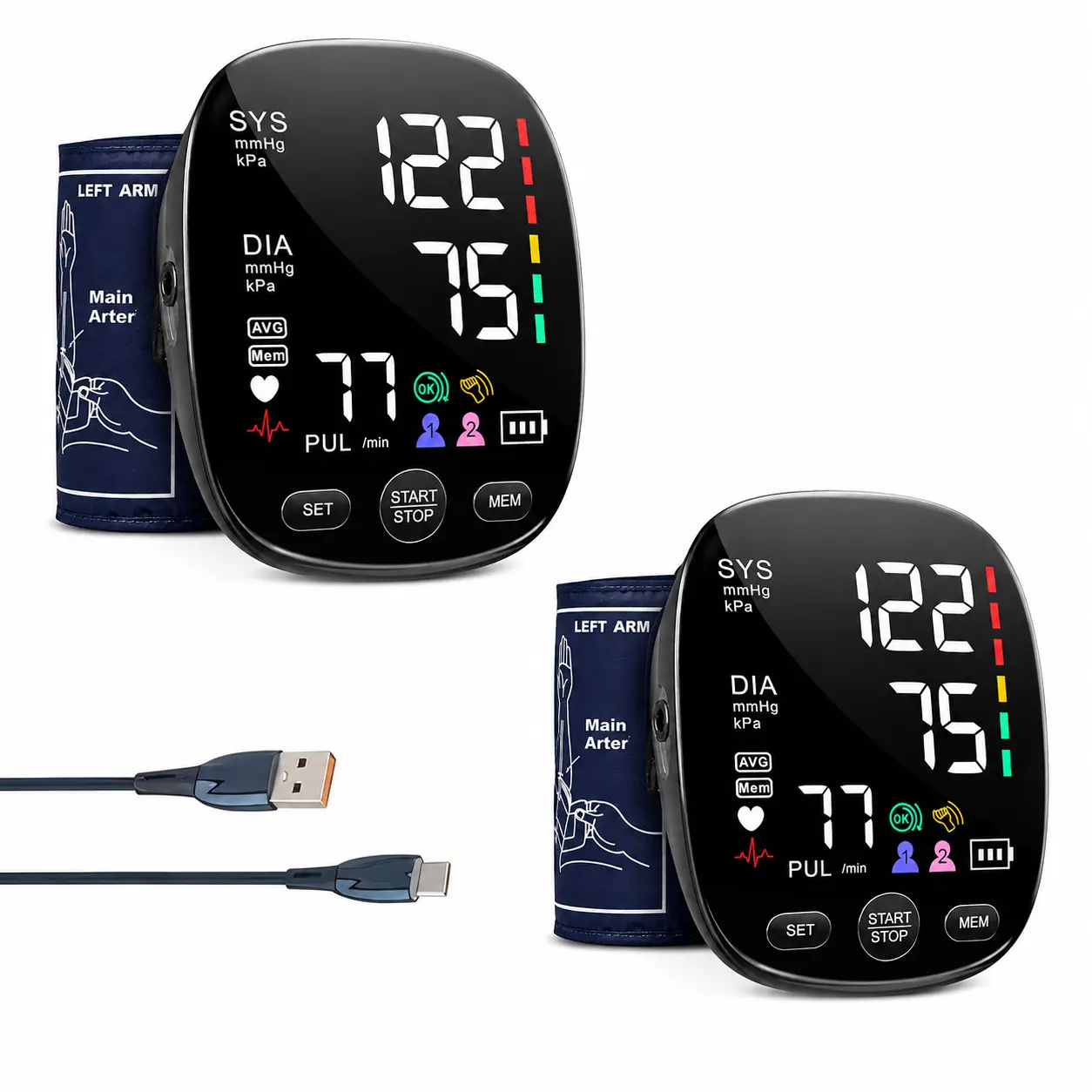 VROVIRE Digital Upper Arm Blood Pressure Monitor, Automatic BP Machine for Home Use with Large LED Display, Adjustable 8.7-16.5in Cuff, Heart Rate & Irregular Heartbeat Detection, 2×120 Dual User Memory, One-Touch Blood Pressure Machine for Adults Seniors