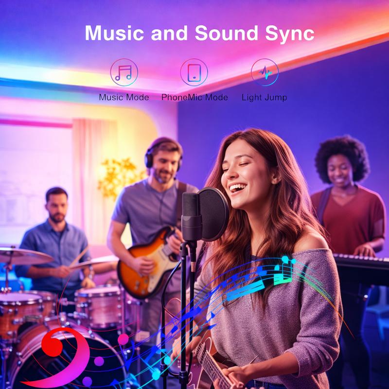 100FT WiFi Led Strip Lights Smart Led Light Strip Work with Alexa & Google Assistant RGB Music Sync Color Changing Led Light for Bedroom Decors