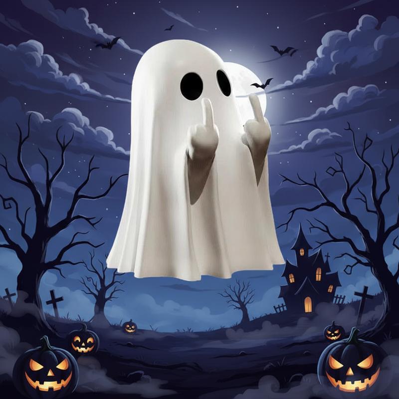 Spooky Halloween Outdoor Decor Vintage 90s Inflatable Giant Ghost Animated for Yard Haunted House Party Eerie Atmosphere