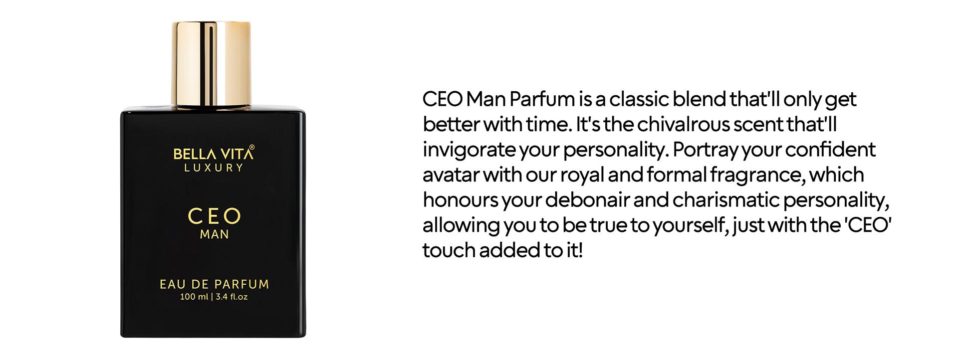 BellaVita Luxury's CEO Man Eau De Parfum 100ml (3.38 Fl.oz) | Lemon, Lavender, Tonka & Agarwood | Long Lasting Perfume for Men | Vegan Perfume | Perfect Gift for Men BellaVita Luxury's CEO Man Eau De Parfum 100ml (3.38 Fl.oz) | Lemon, Lavender, Tonka & Agarwood | Long Lasting Perfume for Men | Vegan Perfume | Perfect Gift for Men