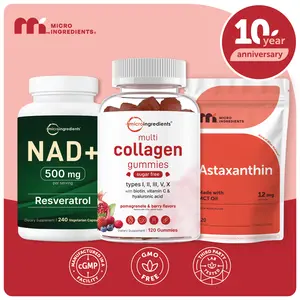 Micro Ingredients Radiance Glow Bundle: Collagen Gummies, NAD+ Capsules & Astaxanthin Softgels