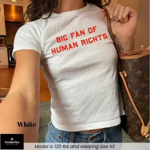 Big Fan Of Human Rights Baby Tee, Y2K Retro Cropped Top, Minneapolis Tee, Women's Social Justice Top, Political Protest Shirt, Activist Gift