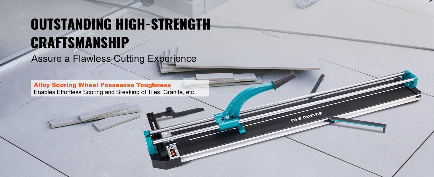 VEVOR Manual Tile Cutter 48 Inch Porcelain Ceramic Tile Cutter with Tungsten Carbide Cutting Wheel, TikTokShopBlackFriday, Infrared Positioning, Anti-Skid Feet, Double Rails  VEVOR Super Brand Day