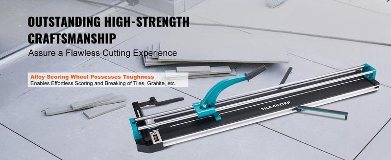 VEVOR Manual Tile Cutter 48 Inch Porcelain Ceramic Tile Cutter with Tungsten Carbide Cutting Wheel, TikTokShopBlackFriday, Infrared Positioning, Anti-Skid Feet, Double Rails  VEVOR Super Brand Day