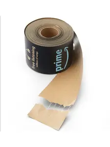 1Roll 76mm*50m Carton Sealing Wet Water Kraft Paper Tape,Amazon Tape Christmas