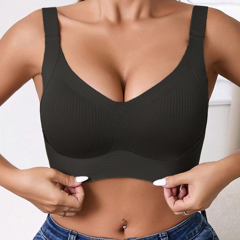 H 3 PCS Cross-Border Seamless Micro-Sculpting Lifting Soft-Support Wide-Strap Women's Bra Wire-Free Enhancing All Seasons Womenswear Everyday