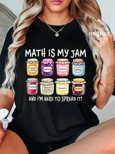 100% Cotton Unisex Math Is My Jam And Im Here To Spread It Funny Math Teacher T-Shirt