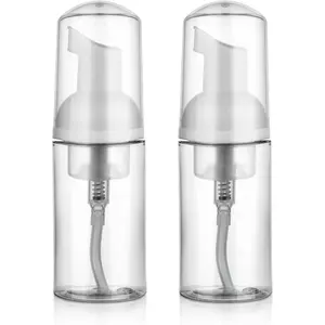 2 Pack Foam Pump Bottle Travel 30 Ml/1 Oz Mini Mousse Foam Soap Dispenser Small Size Empty Clear Plastic Foaming Soap Dispenser Refillable Pump Containers for Face Wash Lash Shampoo Skin Care Mozeat Lens