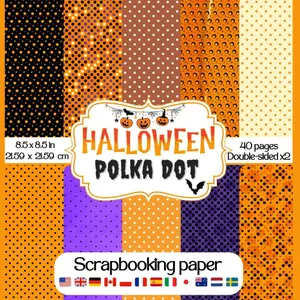 Halloween Polka Dot scrapbook paper: Collection of double sided polka dot craft paper pad halloween theme for scrapbooking , decoupage, collage and DIY crafts projects Paperback – October 1, 2023
