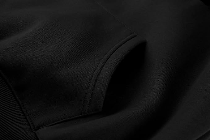 180g[100%cotton]Casual Vintage Rooster Hoodie in Black Cotton with Red and Blue Stripes Ideal for Sports Parties and Outdoor Adventures