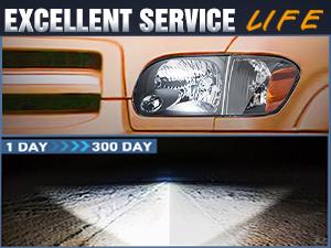 Nilight Headlight Assembly for 2005 2006 Toyota Tundra 4 Door Double Crew Cab 2005 2006 2007 Sequoia Pickup Replacement Black Housing Amber Reflector Driver and Passenger Side