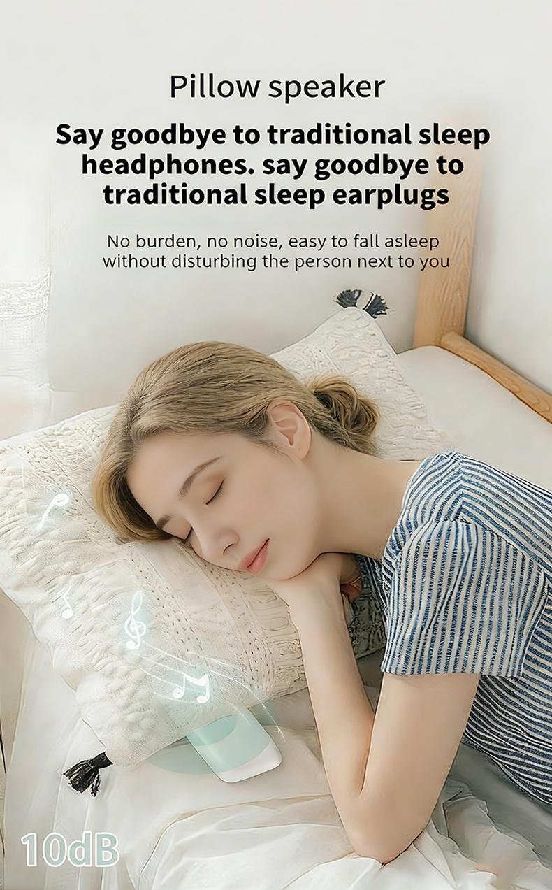Under Pillow Speakers for Sleeping Bluetooth 6.0, 3D White Noise, Soft Immersive Sound Field, Pillow CD Player for Bedtime Music & Audiobooks, Headphone-Free Sleep Speaker, Volume Control & Sleep Timer, Side Sleeper Friendly, Compatible with Android & iOS