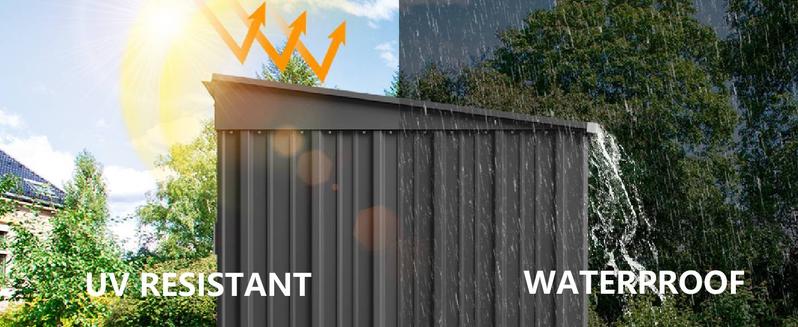 Gizoon 6' x 4' Outdoor Storage Shed with Double Lockable Doors, Anti-Corrosion Metal Garden Shed, Waterproof Shed Outdoor Storage Clearance for Backyard Patio Lawn-Dark Gray