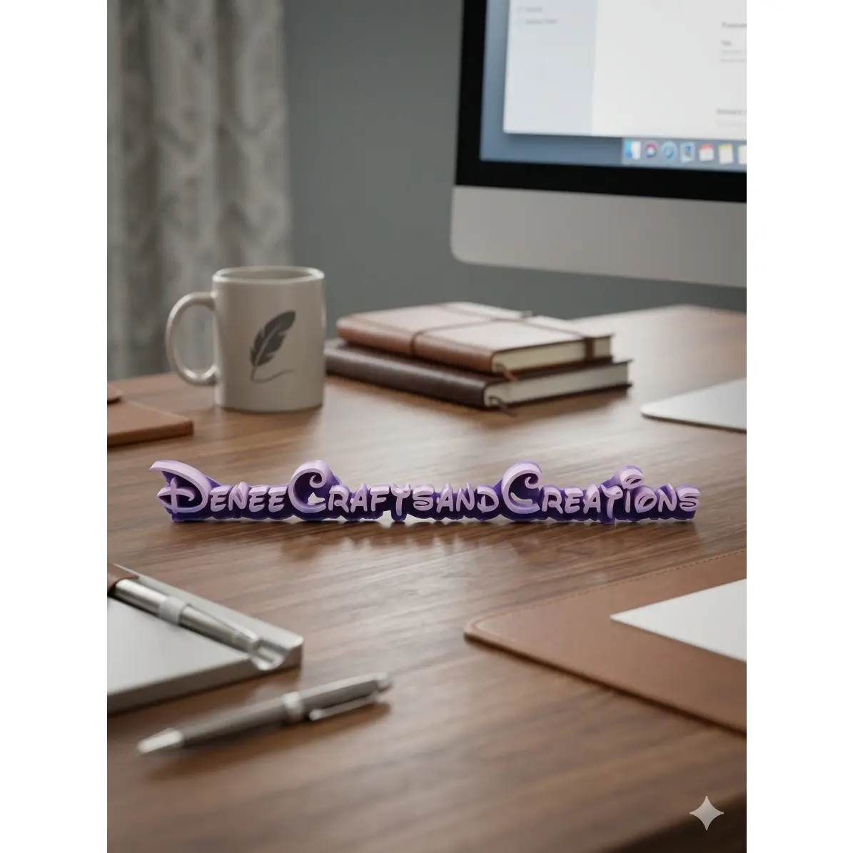 Custom 3D Printed Desk Name Sign – Personalized Business Logo Desk Decor – Office Name Plate – Creator Workspace Decor