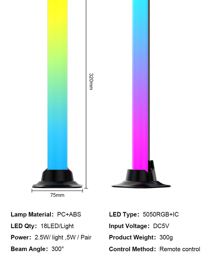 Valentine's Day RGB Smart LED Bar Light, App & Remote Control Ambient Desktop Lamp, USB Powered Music Sync Mood Lighting for Gaming Setup, Bedroom & Romantic Desk Decor