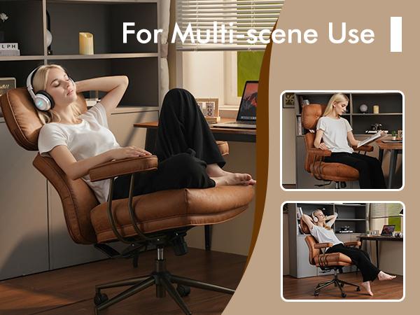 【Jumpstart Sale】Ovios Oversized Home Office Chair, Extra-Wide Seat, Built for Big & Tall Comfort, Mid-Century Modern Faux Leather Chairs with Thickened Cushions, Comfy High Back Swivel Rolling Executive Computer Armchair 【Jumpstart Sale】Ovios Oversized Home Office Chair, Extra-Wide Seat, Built for Big & Tall Comfort, Mid-Century Modern Faux Leather Chairs with Thickened Cushions, Comfy High Back Swivel Rolling Executive Computer Armchair