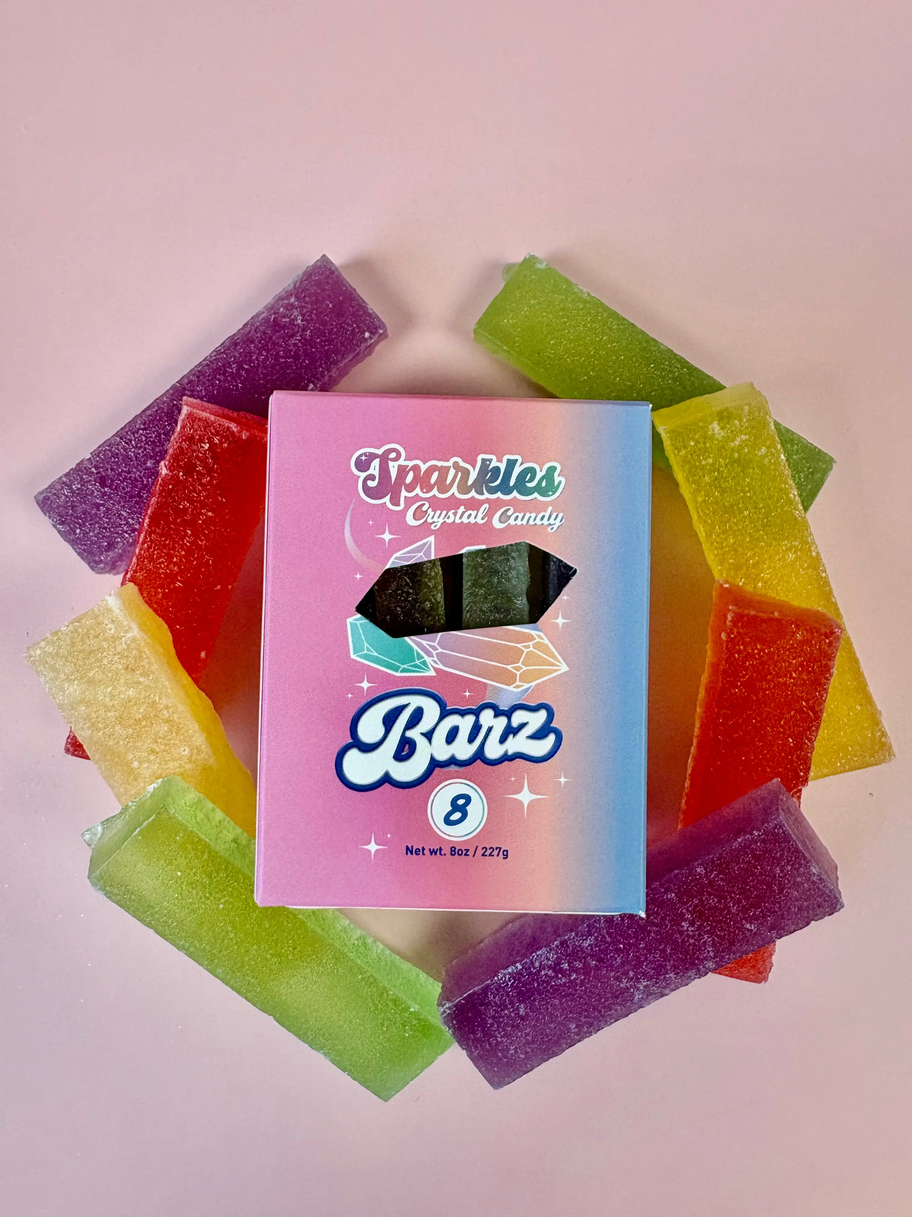Barz Crystal Candy Variety Box - Fruity, Sweet Snack with Cherry, Pineapple, Lemon Flavors, Sugar