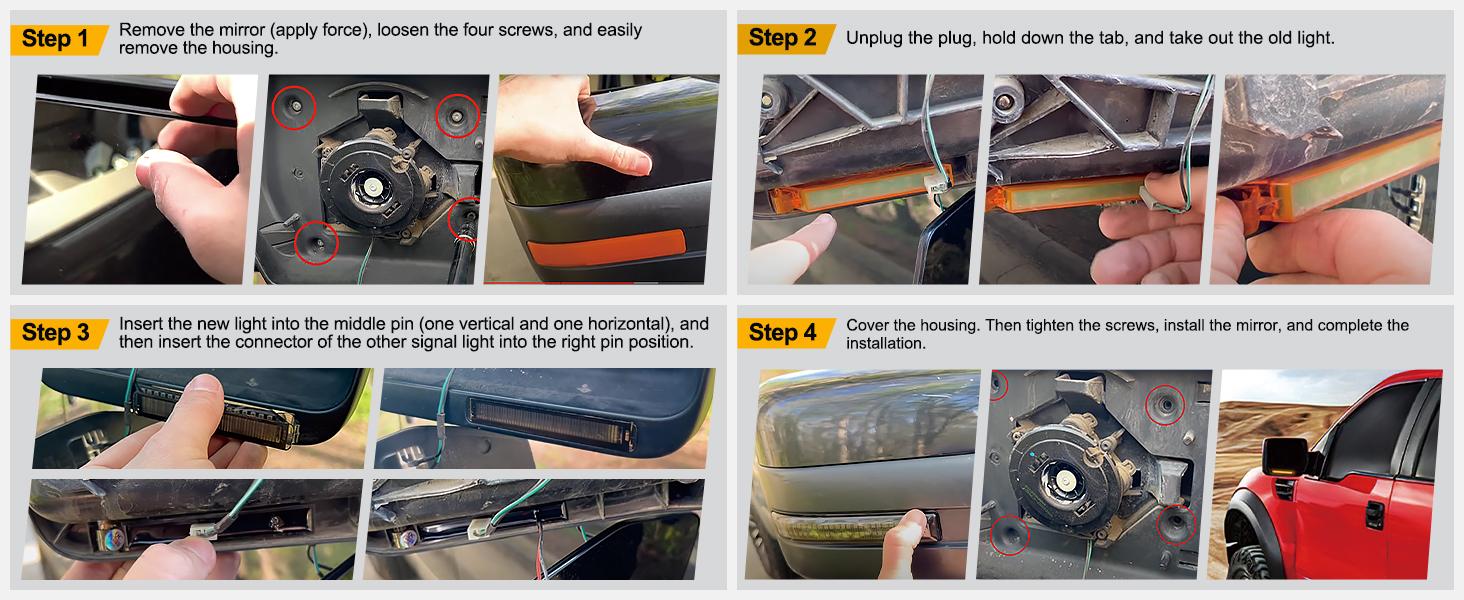 Nilight Side Mirror Marker Light Switchback White Parking Amber Turn Signals Lights Smoked Lens Plug and Play Compatible With Ford F150 Raptor Expedition 2006-2008 Lincoln Mark LT Nilight Side Mirror Marker Light Switchback White Parking Amber Turn Signals Lights Smoked Lens Plug and Play Compatible With Ford F150 Raptor Expedition 2006-2008 Lincoln Mark LT