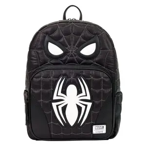 Loungefly Disney Marvel Spider-Man Black & White Suit Cosplay Quilted Full-Size Backpack