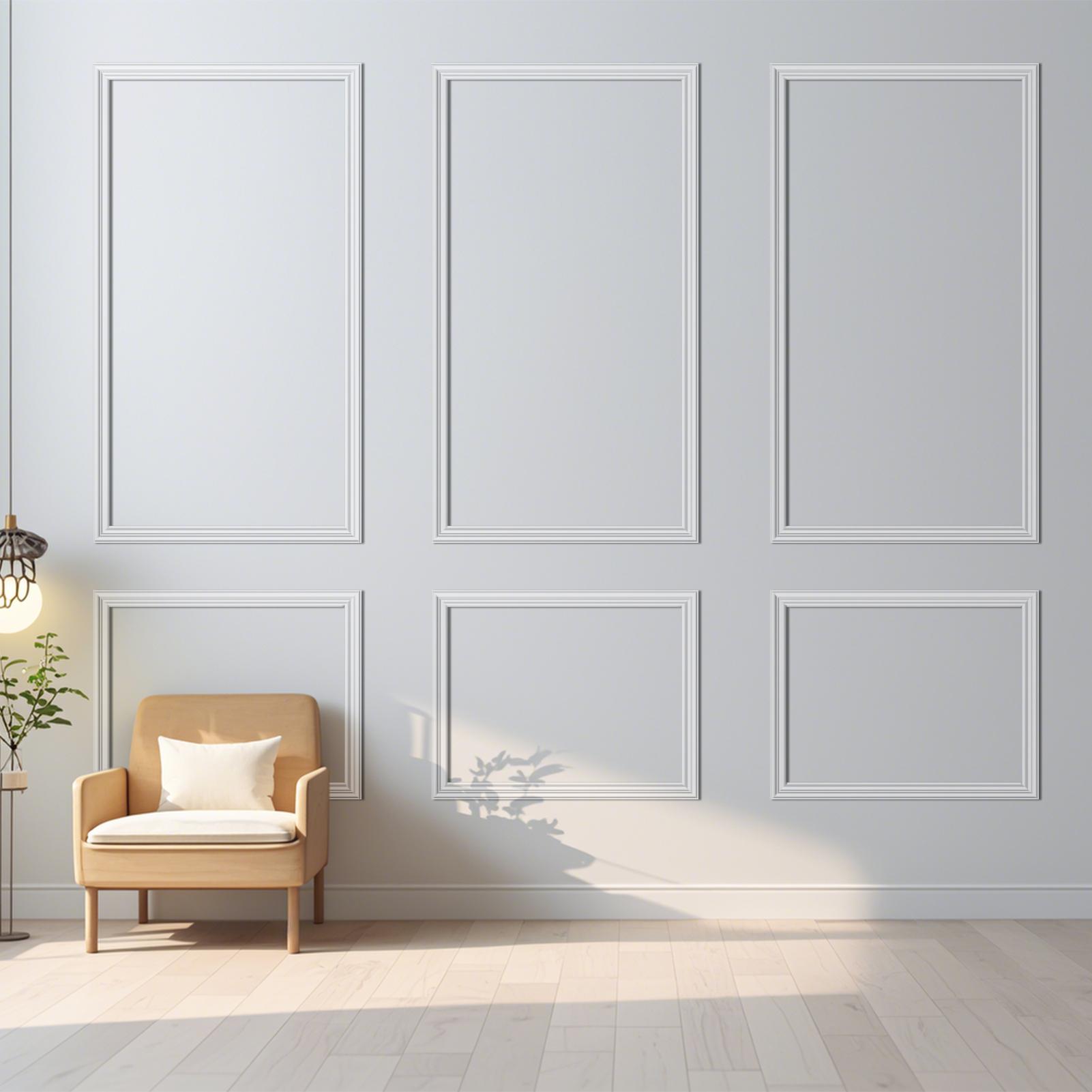 Art3d Pre-Cut Wall Molding Kit – DIY Wainscoting Panels for Interior Walls, Living Room & Bedroom Decor,3 ToP 3 Bottom