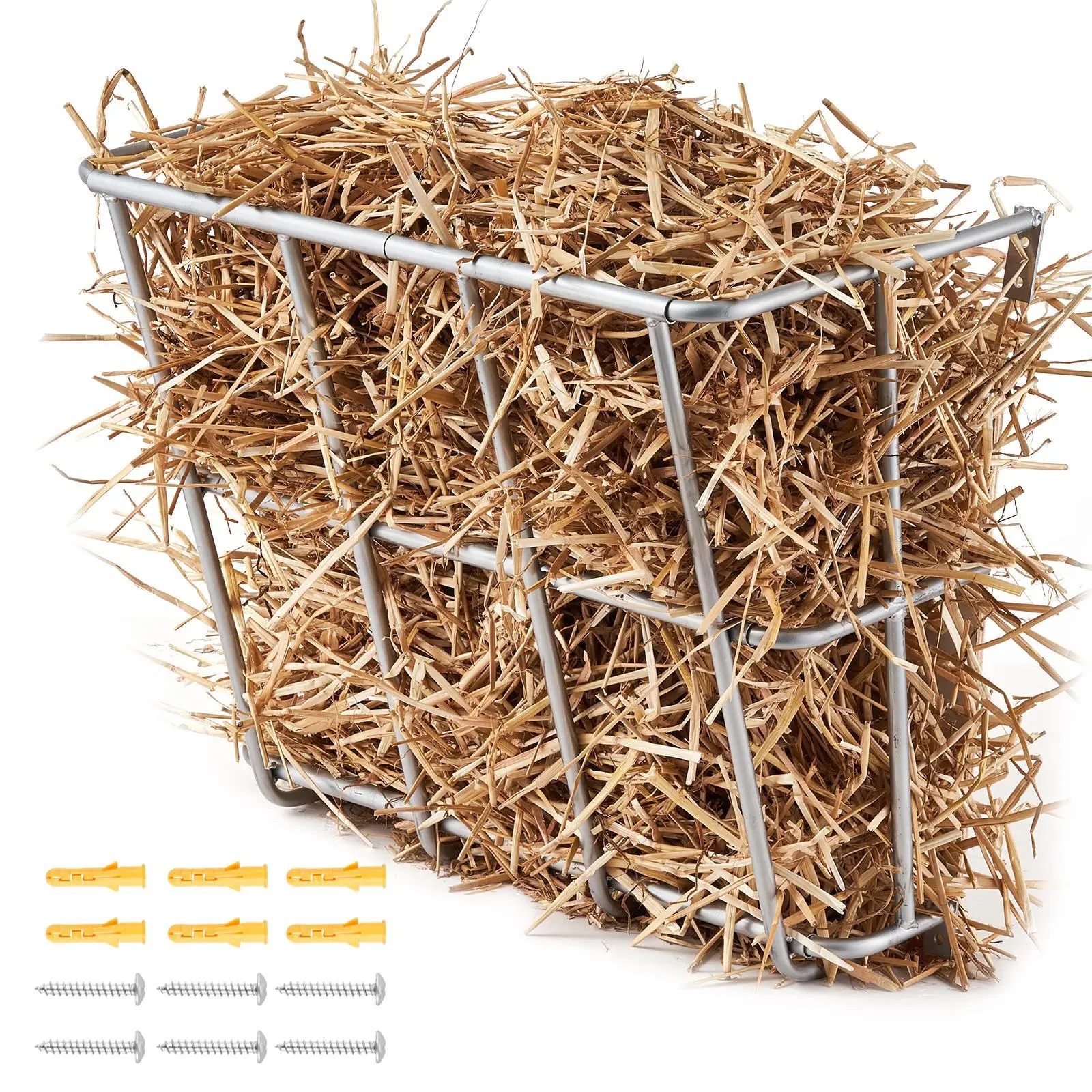 Indoorhey Rack VEVOR Livestock Hay Feeder, , 18.5 Gallons Large Capacity, Heavy-Duty ...