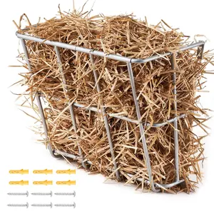 VEVOR Livestock Hay Feeder,  , 18.5 Gallons Large Capacity, Heavy-Duty Steel Goat Hay Rack, 24.4" Long Wall Mounted Horse Hay Holder, Multiple Sided Feeding Rack for Sheep Farm Livestock Indoor Outdoor