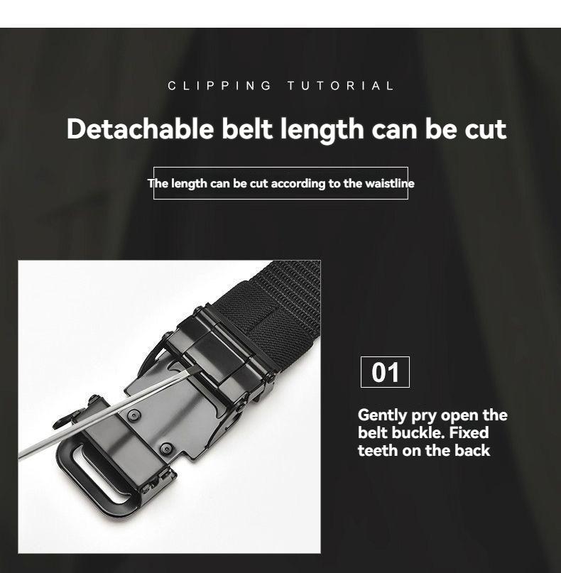 Men's Automatic Buckle Belt – No Hole Punch, Easy Adjust, Stretch Comfort for Business & Casual Wear