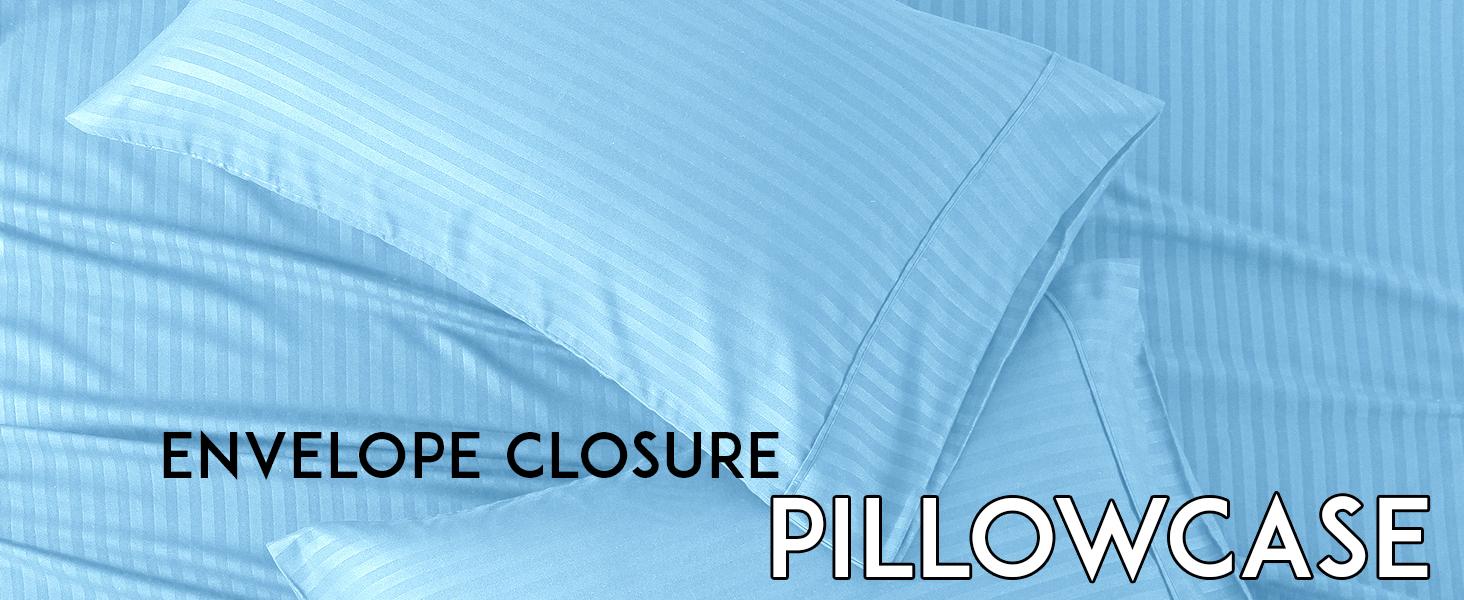 Lux Decor 4 Pc Striped Bed Sheets Set - Upto 16" Deep Pocket Soft Brushed Microfiber Bedding Set with Pillowcases - Fade & Stain Resistant Bedding Accessories - Bedding Supplies - Decorative Bedsheet - Bedding Supplies - All Season Bed Sheet Sets