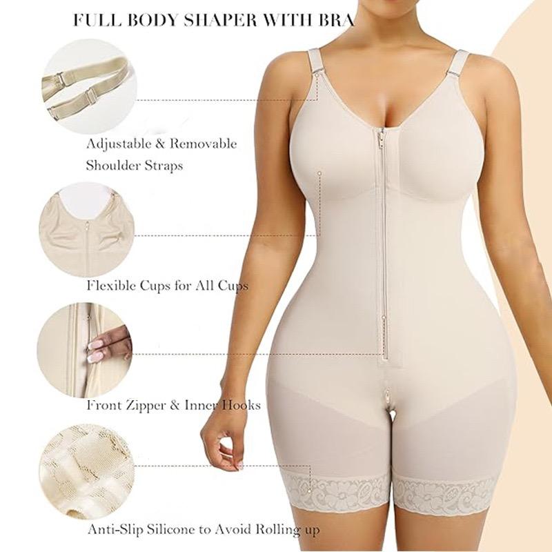 Women’s Fajas Colombianas shapewear  Tummy Control Butt Lifter Shaper with Zipper Crotch detachable shoulder strap SpringStatements