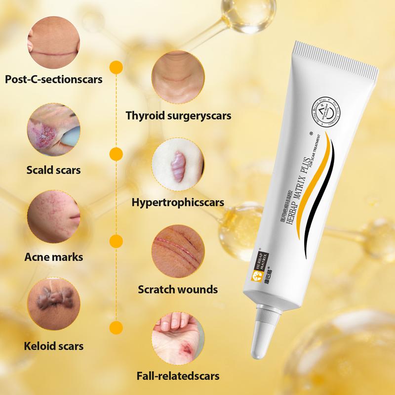 【HERBAP MATRIX Plus】 Scar Removal Gel 15g - Professional Silicone Scar Treatment for Stretch Marks, C‑Section, Acne Scars & Acne Marks | Helps Prevent Scar Thickening | Face & Body | GMPC ISO 9001