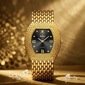 [Mother's Day Gift] Vintage Gold Watch for Women - Old Money Aesthetic Elegant Timepiece with Textured Bezel, Perfect Mother's Day Gift & Jewelry Bracelet