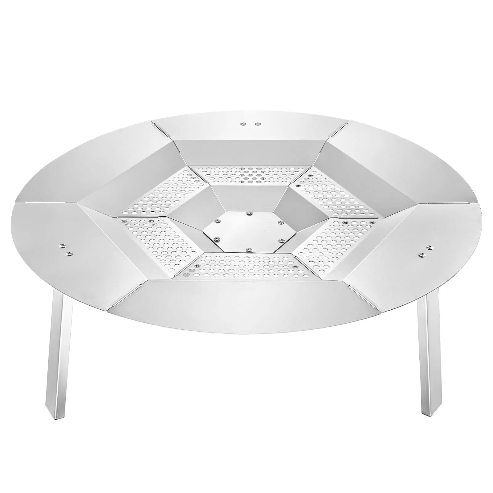 VEVOR 27in 304 Stainless Steel Heat Deflector for Solo Stove Yukon, Outdoor Bonfire Patio Fire Pit Accessory, Detachable Burner Cover, Easy Setup and Cleaning#BackToSchool