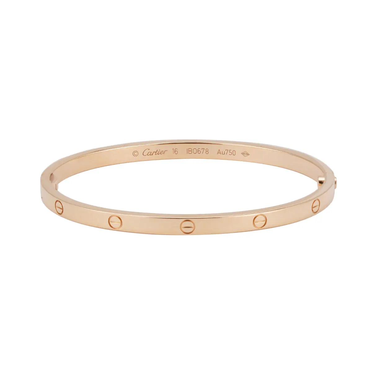 Pre-owned Cartier Love Bracelet B6047317 in 18K Rose Gold, Size 15 JLP009375 Joyce