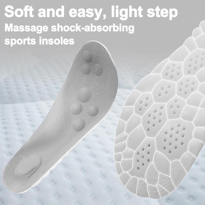 Cloud Insoles for Men and Women - 4D Technology Insole,Sports Shoes Insoles,Keeps feet balanced and upright,One size fits most, adjustable by cutting along the curling line.- U-Shaped Memory Foam Insoles (Men: US 7.5-10.5)