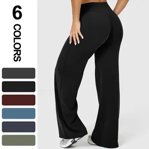 RICH BRIA Women‘s Casual Pants High Waisted Loose-Fitting Yoga Pants Comfortable & Elastic Loose Pants with Stretchy Material Straight Leg Hem Gym Clothes, Athletic Workout Leggings Tall Girl 5'2"-5'7"
