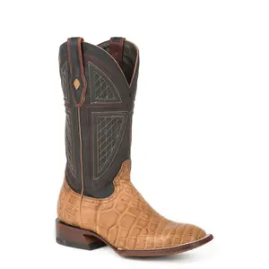 Stetson Mens Tan Alligator Flaxville Cowboy Boots