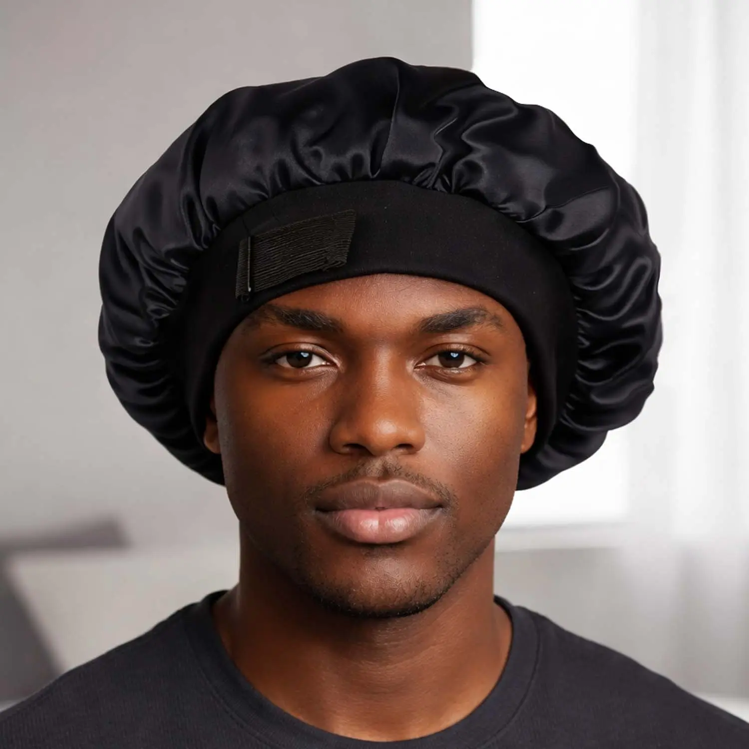 Silk Bonnet for Sleeping Double Layer Satin Bonnet Adjustable Bonnets for Black Women Sleep Cap Reversible Hair Bonnet for Curly Hair (Black) school gift Sleeping Bonnet satin adjustable strap