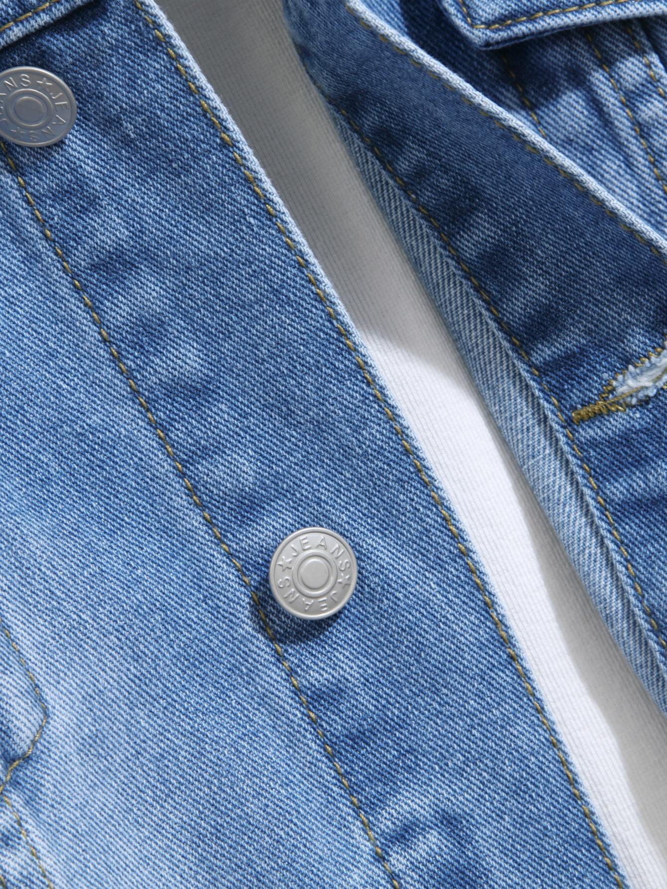 Stylish Streetwear Men Ripped Distressed Slim Denim Jacket Male Casual Jean Jacket Coat Menswear Tops Long Sleeve SpringStatements