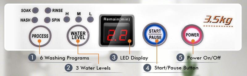 Costway - Full-Automatic Laundry Washing Machine with Drain Pump, Various capacity styles Full-Automatic Washer w/ LED Display, Water Levels