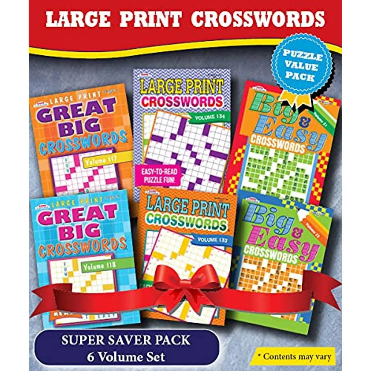 KAPPA Super Saver LARGE PRINT Crosswords Puzzle Pack-Set of 6 Full Size Books Paperback – September 8, 2020