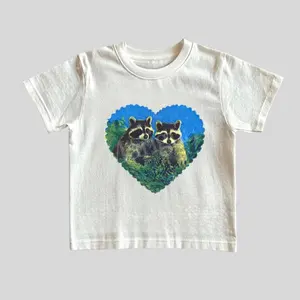 Vintage 90s Raccoon Graphic Baby Tee, Retro Trash Cat Tshirt, 90s Y2k Boho Tee