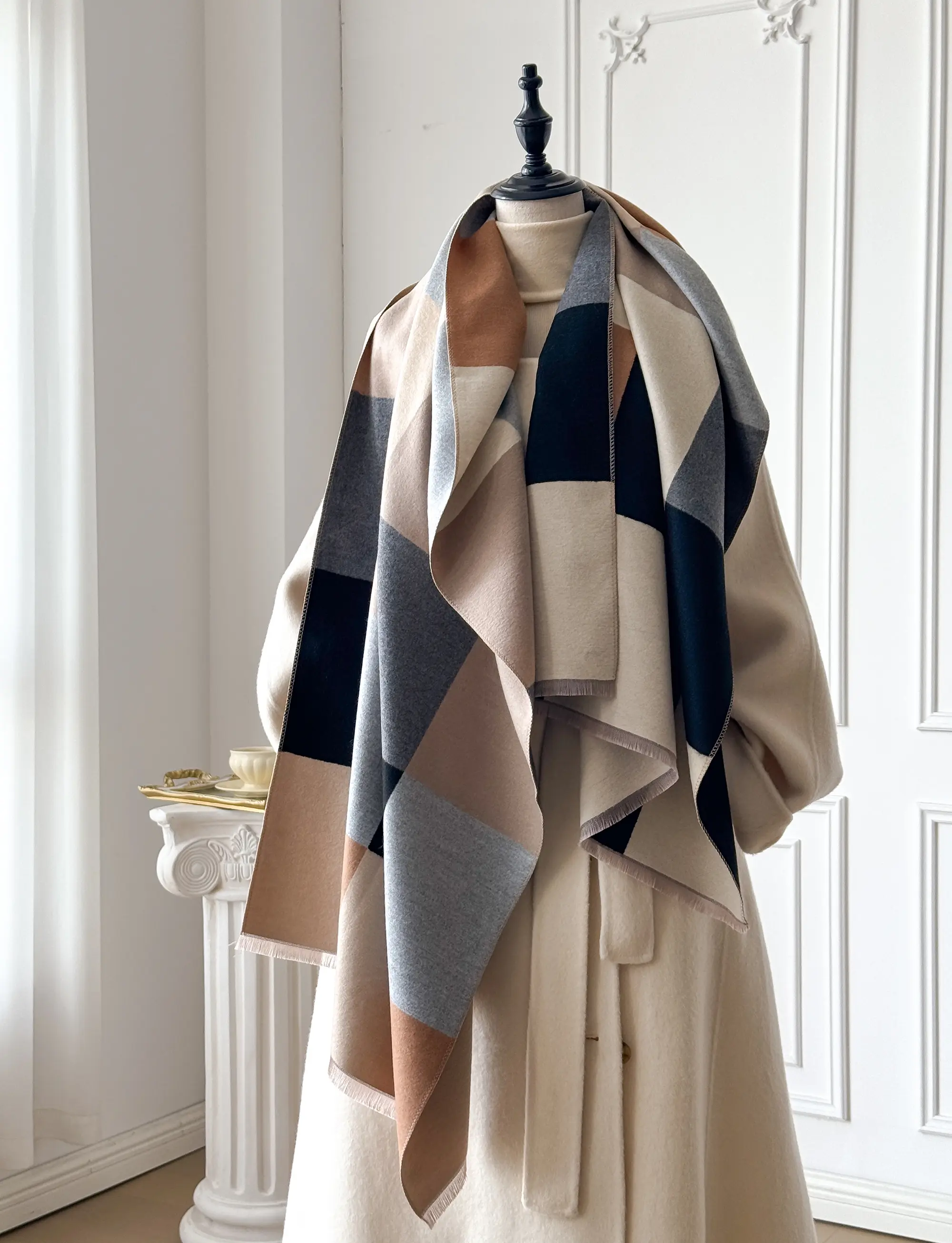 Women's Mohair Winter Scarf, Warm Casual Layered Wrap-Style Cold Weather Accessory, Warmth