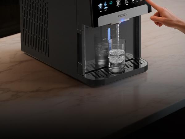 ecozy Nugget Ice Dispenser, Ultra-quiet Smart 2-in-1 Pebble Ice Machine Countertop & Water Dispenser with App Control, Easy Self-Cleaning, Auto Lighting, TDS Monitor, Measured Dispensing, Christmas Gift, Holiday Haul Gift