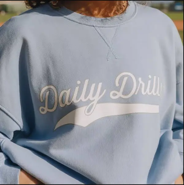 Daily"Drills Varsity Crewneck Sweatshirt in Lounge Collection, Relaxed, Oversized Aesthetic