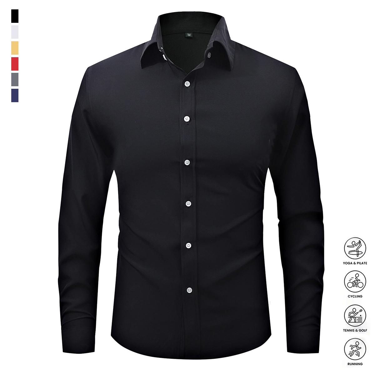 Men's Fashion Shirt, Spring and Autumn Casual Breathable Long Sleeve Button Top