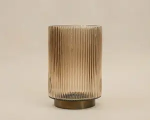 Ribbed Sand Glass Vase (8.5")