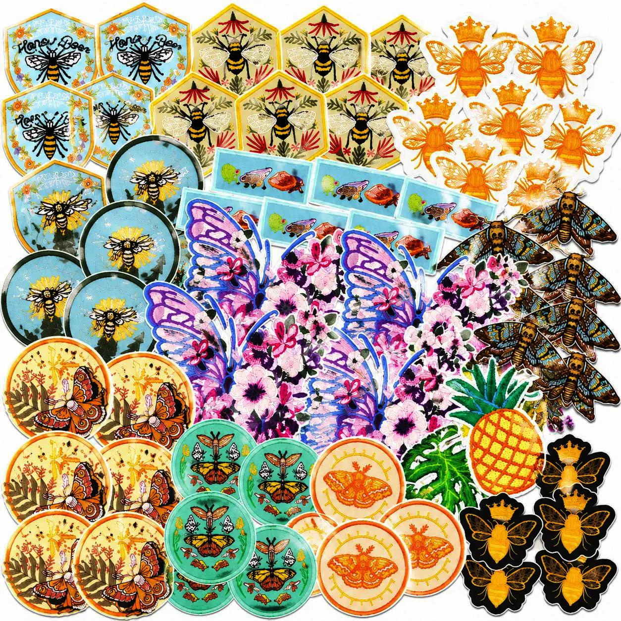 42PCS Large Size Aesthetic Butterfly Flora Iron-On & Sew-On Patches - DIY Crafts Clothing Decor Appliques for Jeans - Sewing Accessories with Free Shipping